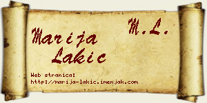 Marija Lakić vizit kartica
